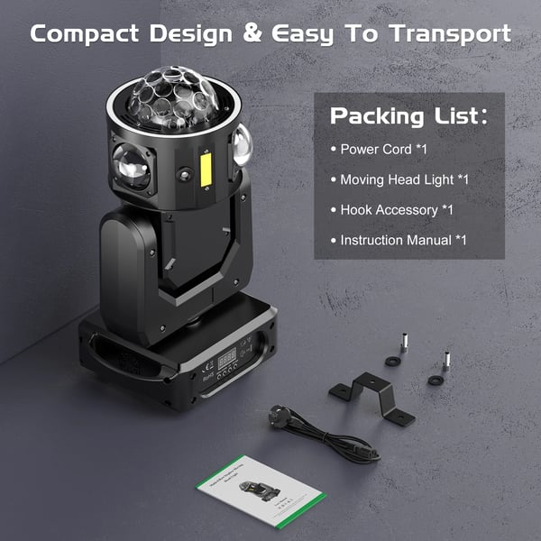 LED Moving Head - 120 W DMX lavavalo - DMX512/RDM - 19/25 kanavaa - RGBW LED + RGB-laser - Strobo - 90–240 V - Lämmin valo