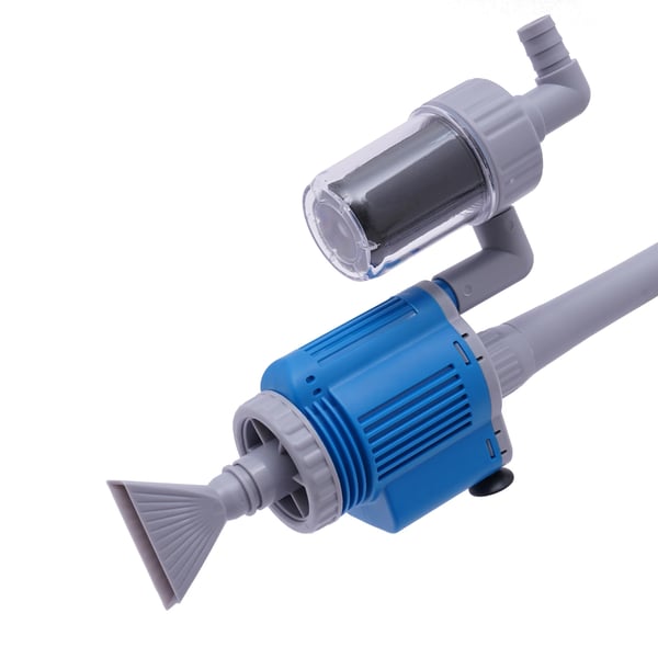 Akvarie grusdammsugare och vattenbytare - EB-028 nedsänkbar pump - 28 W, 220 V, EU-kontakt, 1700 l/h, Lyfthöjd 1,8 m, Slang 2 m - Blå/Grå