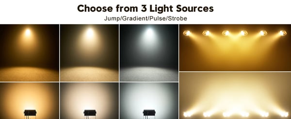 4-pak LED Par Blinder - 100W COB - DMX512/RDM 8CH - Auto/Lyd/Master-Slave - EU-stik - Kold + Varm Hvid 2×50W