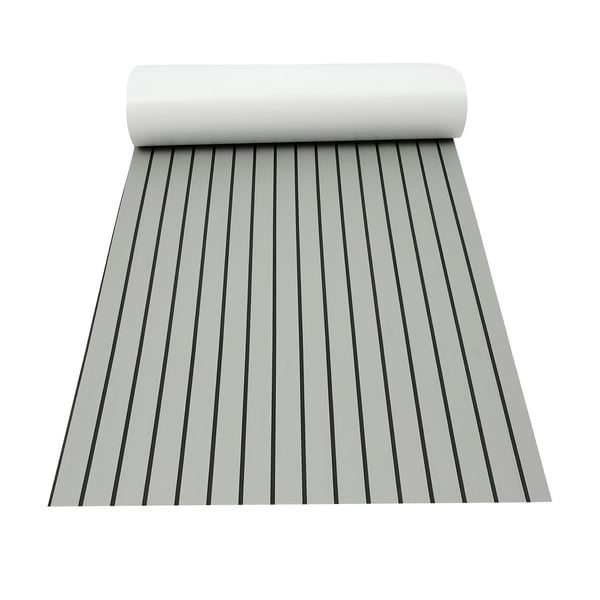 EVA-teakki kansimatto - Merimatto - 240×90 cm - 6 mm Paksu - Itsekiinnittyvä - Liukuestepinta - Vedenpitävä - Leikattava - Harmaa