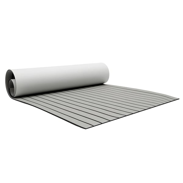 EVA-teakki kansimatto - Merimatto - 240×90 cm - 6 mm Paksu - Itsekiinnittyvä - Liukuestepinta - Vedenpitävä - Leikattava - Harmaa