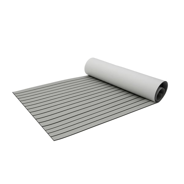 EVA-teakki kansimatto - Merimatto - 240×90 cm - 6 mm Paksu - Itsekiinnittyvä - Liukuestepinta - Vedenpitävä - Leikattava - Harmaa