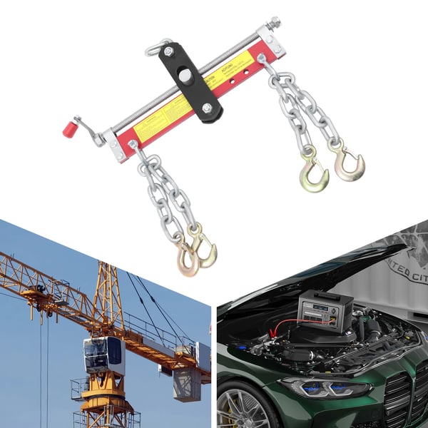 Motorbalancer - Lastudligner til motorkran/kædetalje - 900 kg - Justerbar 26–31,5 cm - Rød