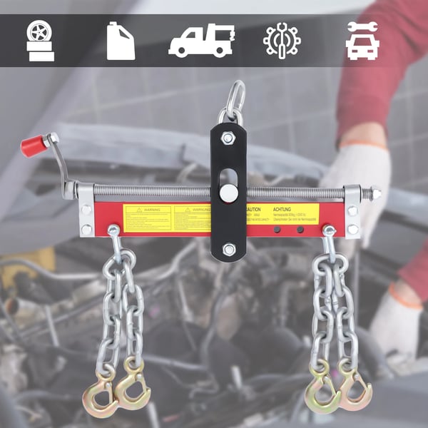 Motorbalancer - Lastudligner til motorkran/kædetalje - 900 kg - Justerbar 26–31,5 cm - Rød