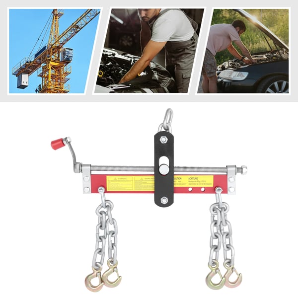 Motorbalancer - Lastudligner til motorkran/kædetalje - 900 kg - Justerbar 26–31,5 cm - Rød