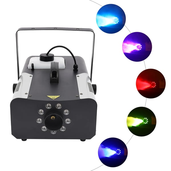 Ammattitason savukone - 1500 W lava/DJ - 220 V EU-pistoke - 9×3 W RGB LED - DMX512 & langaton kaukosäädin - Säiliö 2,5 l - 18000–25000 CFM