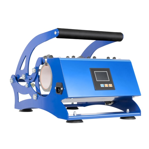 Kruspresse - 6-i-1 sublimations varmepresse - Effekt 500 W, 220 V/50 Hz - EU-stik - Til 8/11/12/17/20/30 oz krus/tumblere - Blå