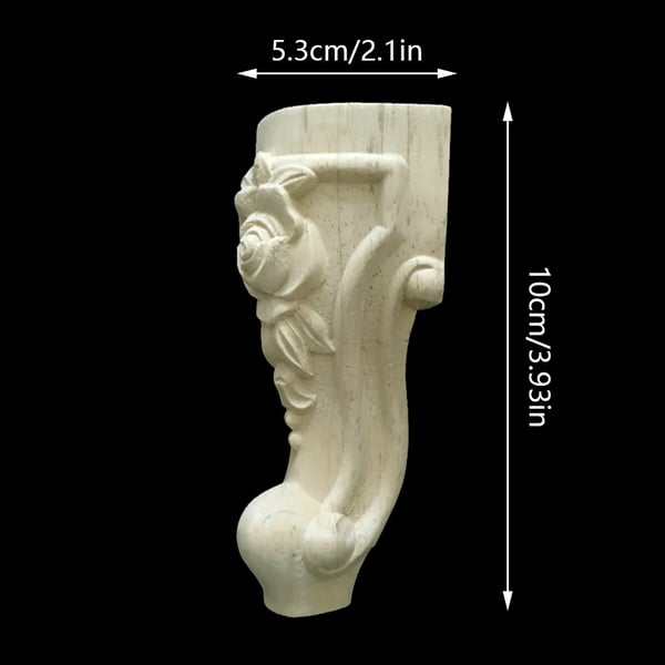 Møbelben - Skabsben 4-pak - 10 cm højde - Træ - Klassisk europæisk stil - Til skabe - Natur træfarve