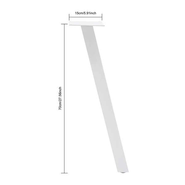 Bordsben - Möbelben - 4-pack - Stål - Rektangulära - 15×70 cm - Bär 200 kg - Vit