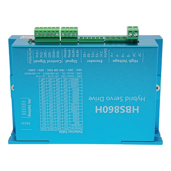 Lukket kredsløb stepmotor-sæt NEMA 34 - HBS860H+86HBS120 - 12 Nm - 8 A - DSP driver - AC - 5–24 V signal - Til CNC router/graver/fræser