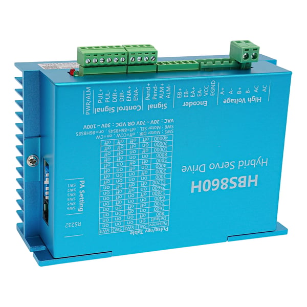 Lukket kredsløb stepmotor-sæt NEMA 34 - HBS860H+86HBS120 - 12 Nm - 8 A - DSP driver - AC - 5–24 V signal - Til CNC router/graver/fræser