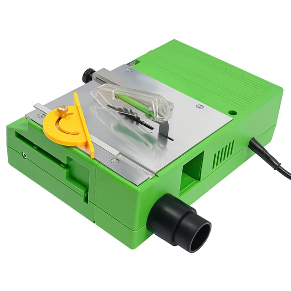 Mini sähköinen pöytäsaha - 220 V AC, 480 W - 8800 r/min - Maks. leikkuusyvyys 10 mm - Terä 55 mm - EU-pistoke - Tummanvihreä