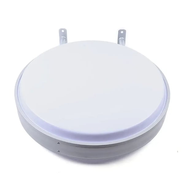 LED Lysboks - Dobbeltsidet Reklameskilt - Ø60 cm - Vandtæt til udendørs brug - 220V AC - 14 cm Dybde - Akryl + Aluminium - Hvid