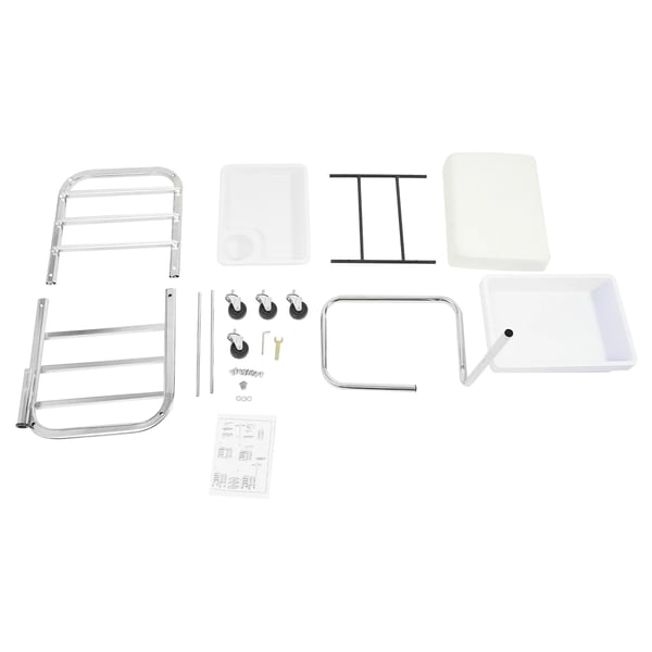 Manicurevogn - Salonvogn - Justerbar værktøjsbakke 53–77 cm - Max 100 kg - 31×38×44 cm - Med hjul - Plast - Sort