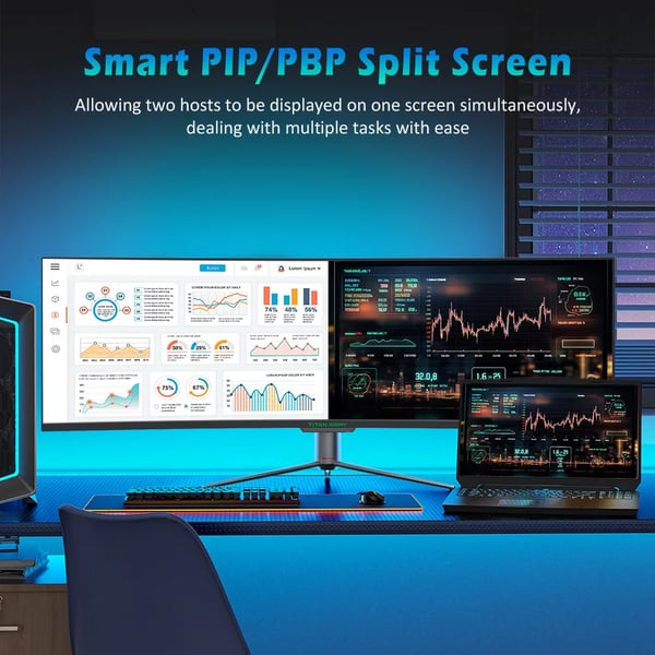 Gaming-skærm 124 cm - C49SHC - Buet 1800R 32:9 Ultrawide - 3840x1080 - 144Hz - HDR400 - PIP/PBP - 1 ms - Hvid