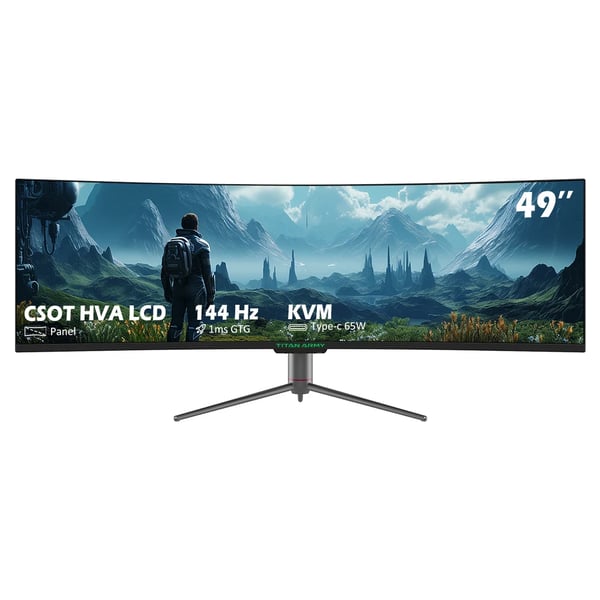 Gaming-skærm 124 cm - C49SHC - Buet 1800R 32:9 Ultrawide - 3840x1080 - 144Hz - HDR400 - PIP/PBP - 1 ms - Hvid