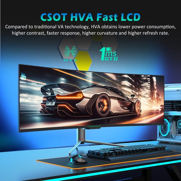 Gaming-skærm 124 cm - C49SHC - Buet 1800R 32:9 Ultrawide - 3840x1080 - 144Hz - HDR400 - PIP/PBP - 1 ms - Hvid