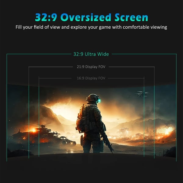 Gaming-skærm 124 cm - C49SHC - Buet 1800R 32:9 Ultrawide - 3840x1080 - 144Hz - HDR400 - PIP/PBP - 1 ms - Hvid