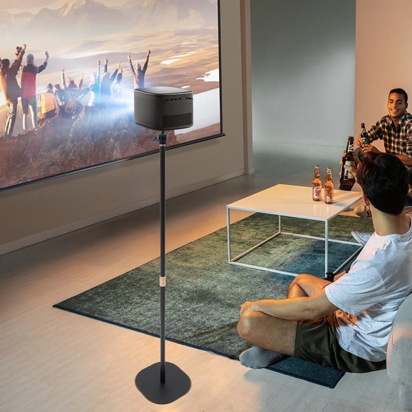 Projektoriteline ja -pidike - Lattiateline - Korkeus 65–120 cm - 360° Kääntö - Metalli - 3 kg Kantavuus - 0,635 cm Ruuvi - Musta