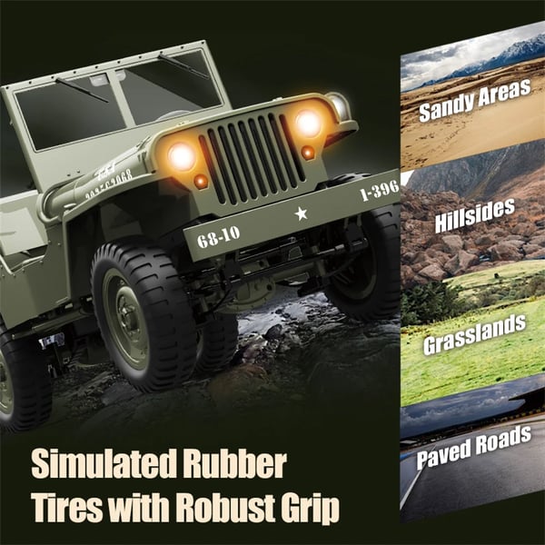 RC Rock Crawler Terrængbil - C8815 1:10 RTR 4WD - 2,4 GHz Fjernbetjening - Med Spil - 40 Min Køretid - 50 m Rækkevidde - 7,4V 500mAh - Rød