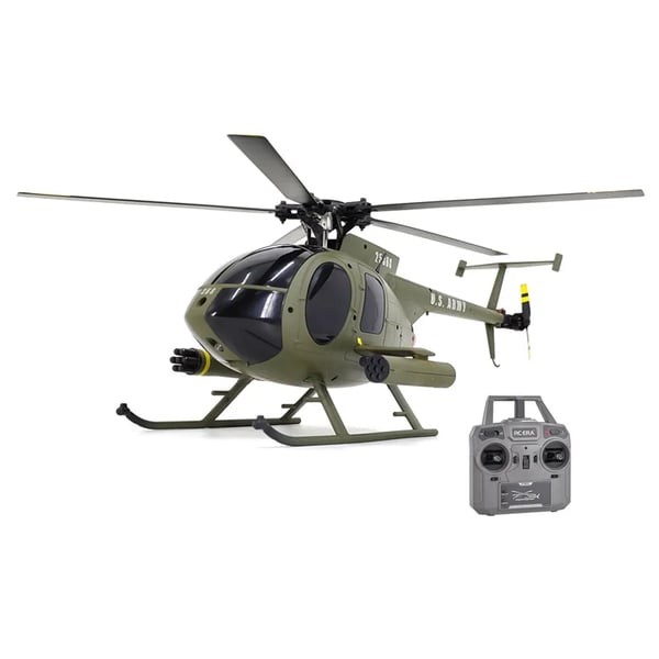 C189 MD500 - RC-helikopter - 2,4 GHz 6-kanaler - Højdehold - Flybarless - Børsteløs motor - Rækkevidde 150–200 m - Flyvetid 10–20 min - Chokoladebrun