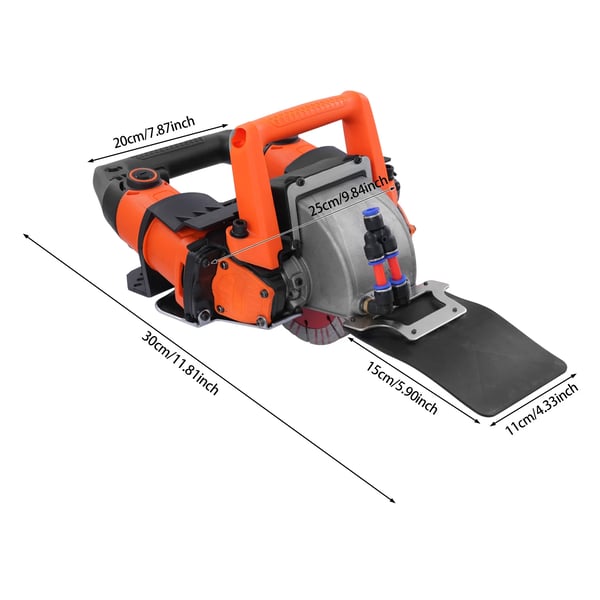 Seinäuratakone Uraleikkuri - 5200 W - 220 V EU-pistoke - 11000 r/min - Urautussyvyys 45 mm, leveys 72 mm - 140 mm terä - Punainen