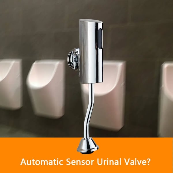 Urinal - Automatisk skylleventil med sensor - Væghængt - G1/2 tilslutning - Rustfrit stål - Berøringsfri - Gravitationsskyl - Sølv