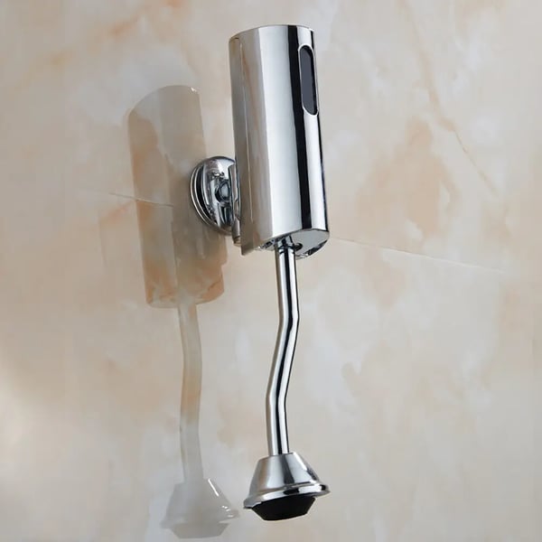 Urinal - Automatisk skylleventil med sensor - Væghængt - G1/2 tilslutning - Rustfrit stål - Berøringsfri - Gravitationsskyl - Sølv