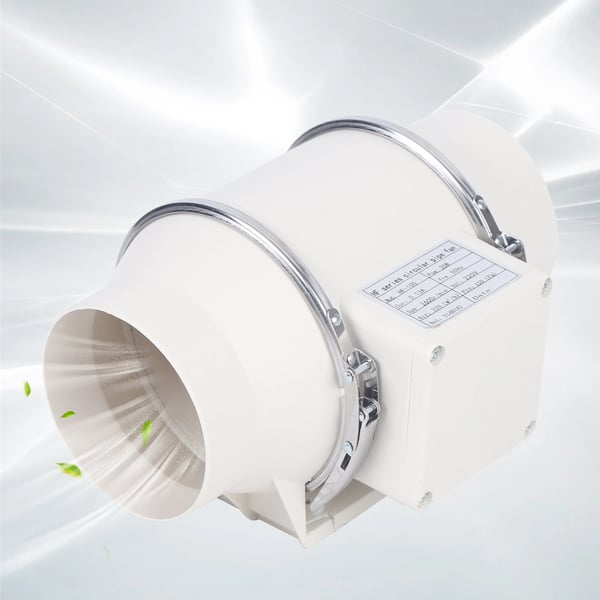 Kanalventilator - Inline udsugningsblæser - 220 m³/h luftflow - Kugleleje - Til opvarmning og køling - Ventilation