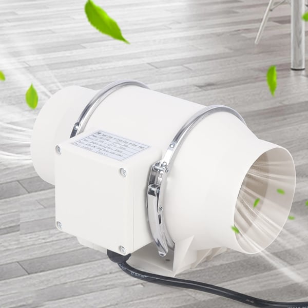 Kanalventilator - Inline udsugningsblæser - 220 m³/h luftflow - Kugleleje - Til opvarmning og køling - Ventilation