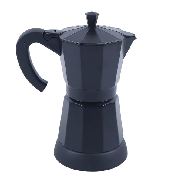 Espressokeitin - Sähköinen mokkapannu - 300 ml - Alumiini - Irrotettava jalusta - Musta