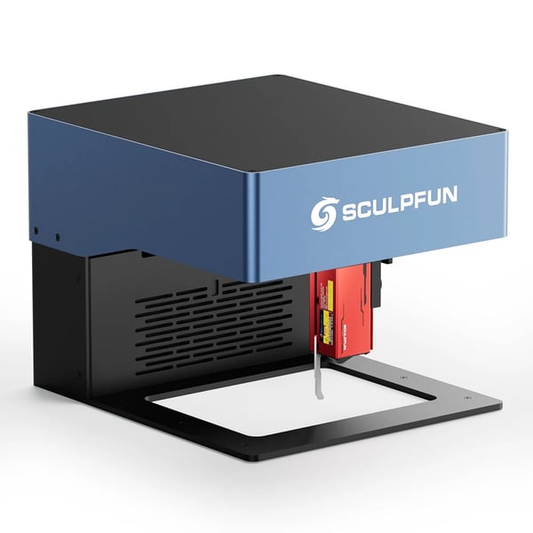 Lasergraver - iCube Pro 5W - 0,06 mm Punkt - 10000 mm/min - 130×130 mm Arbejdsområde - Udskiftelig Linse - Røgfilter - Grøn