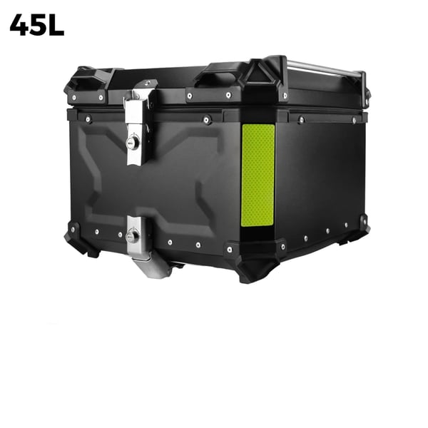 MC Topboks - Topcase - 45 l - Universel Pasform - Låsbar - Vandtæt - ABS+Metal - Sort