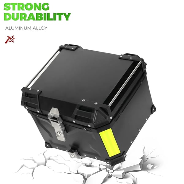 MC Topboks - Topcase - 45 l - Universel Pasform - Låsbar - Vandtæt - ABS+Metal - Sort