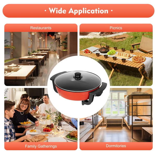 Elektrisk hotpot - Gryde med 2 rum - 1360 W - 220 V - Nonstick belægning - Fødevaregodkendt - Himmelblå