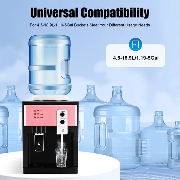 Elektrisk vandkøler & dispenser - Bordmodel topfyldt - Varm & kold - 110/220 V - Hjem & kontor - Rød
