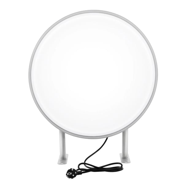 Rund ljuslådeskylt - LED dubbelsidig - Ø 50 cm - Vattentät - Uthängsskylt - AC, inkl. LED