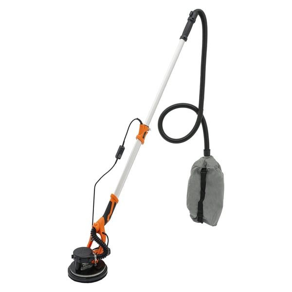 Gipsväggsslip - Teleskopisk el - Utdragbar 1,2–2,2 m - 255 mm skiva - Hastigheter 6, 1800 rpm - Huvud 0–90° - Dammutsug, 220V EU - Orange