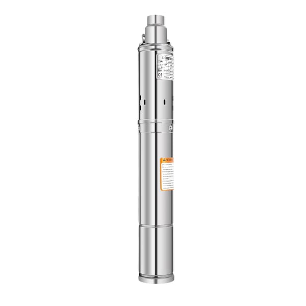 Djupbrunnspump - Nedsänkbar skruvpump - Effekt 0,25 kW - Diameter 7,6 cm - Kabel 20 m - EU-plugg 220–240 V - Rostfritt stål