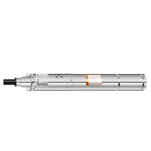 Djupbrunnspump - Nedsänkbar skruvpump - Effekt 0,25 kW - Diameter 7,6 cm - Kabel 20 m - EU-plugg 220–240 V - Rostfritt stål