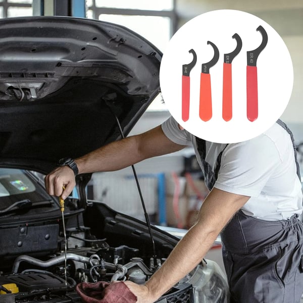 Koukkuavainsarja - 4-osainen - ER32 ER40 APU16 38-42 - Coilover- ja CNC-säätöön - 45# Teräs - Punainen