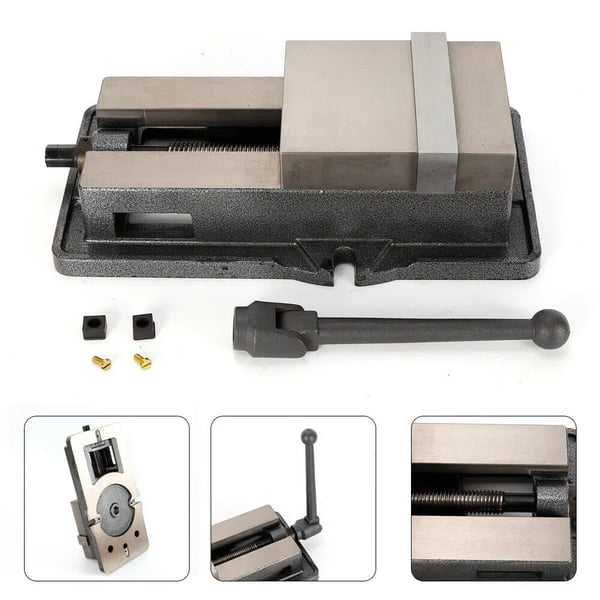 Tarkkuusruuvipuristin CNC/jyrsin - Koneistuspuristin - Leukaleveys 16 cm - Avausväli 16 cm - Leukakorkeus 4,5 cm - Raskas rakenne
