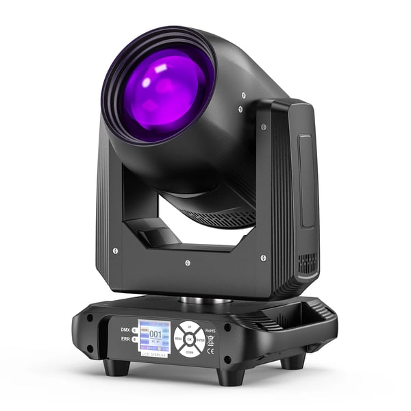 DJ Lavavalo - Liikkuva Pää Beam/Spot - Teho 200W - Prisma 18 Fasettia - DMX512/RDM, 14 Kanavaa - Ääniohjaus/Auto/Master-Slave - EU-Pistoke