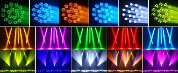 DJ Scenelys - Moving Head Beam/Spot - Effekt 200W - Prisme med 18 Facetter - DMX512/RDM, 14CH - Lydaktiveret/Auto/Master-Slave - EU-stik