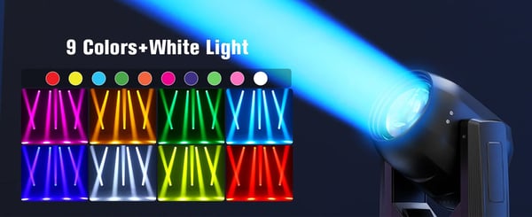 DJ Scenelys - Moving Head Beam/Spot - Effekt 200W - Prisme med 18 Facetter - DMX512/RDM, 14CH - Lydaktiveret/Auto/Master-Slave - EU-stik