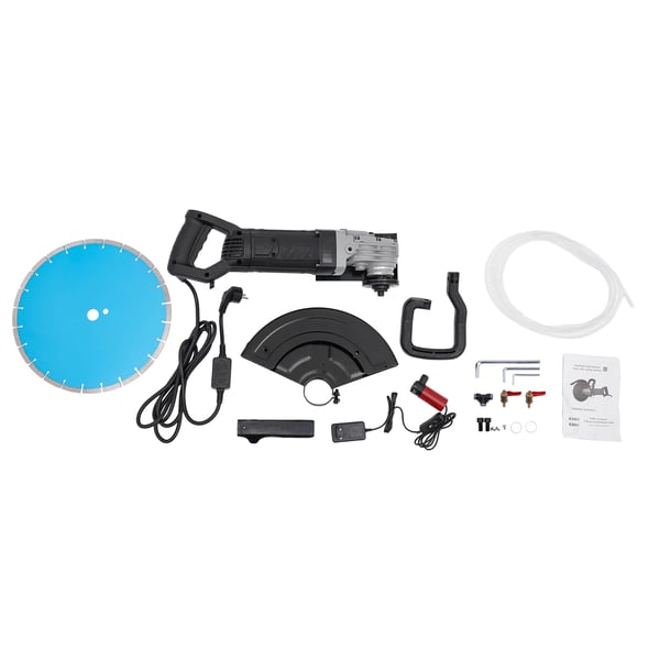 Sähköinen betoni- ja kivisaha - Pyörösaha - 355 mm terä - 5800 W - 220 V AC - 3800 r/min - Pölytön leikkaus - Kuparimoottori - Sininen