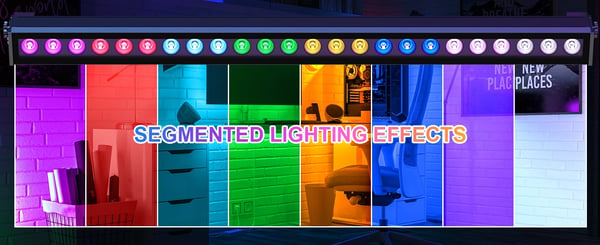 LED Wall Washer - Lysbar - 120 W, 24×3W RGB LED, IP65 Vandtæt, DMX-styring, EU-stik, 4-pak