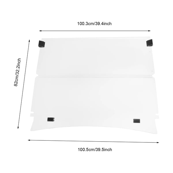 Golfvogn Forrude - Klapbar Forrude - 100,5 x 82 cm - Slagfast - Glas & Akryl - Passer TXT 2014+ - Klar