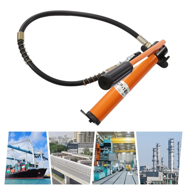 Manuel hydraulisk håndpumpe - CP-180 Porta Power pumpe - 70 MPa - 350 ml olietank - 1 m slange - Stål - 3,5 kg - Orange