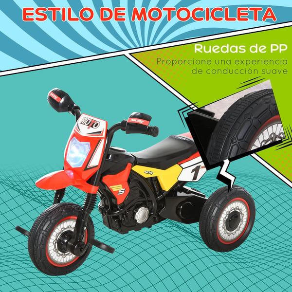 Åkfordon för barn - Motorcykel - Elektronisk med musik - 3 hjul - Metallram - Från 18 månader - 71×40×51 cm